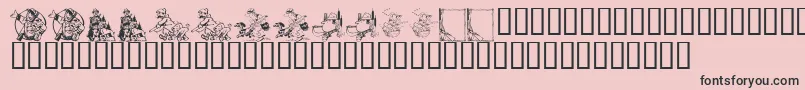 KrAHuntingWeGo-Schriftart – Schwarze Schriften auf rosa Hintergrund