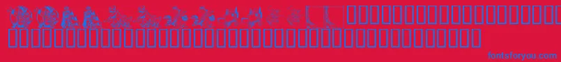 KrAHuntingWeGo Font – Blue Fonts on Red Background