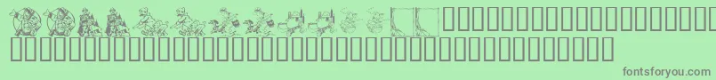 KrAHuntingWeGo Font – Gray Fonts on Green Background