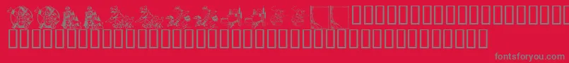 Fonte KrAHuntingWeGo – fontes cinzas em um fundo vermelho