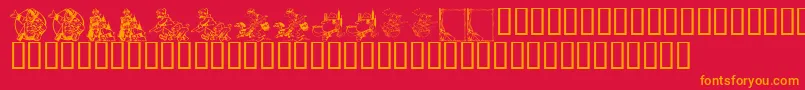 Шрифт KrAHuntingWeGo – оранжевые шрифты на красном фоне