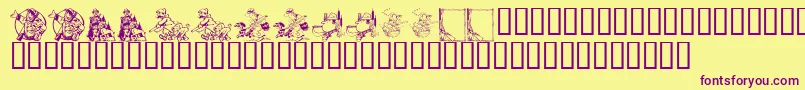 KrAHuntingWeGo Font – Purple Fonts on Yellow Background