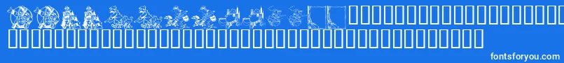 KrAHuntingWeGo Font – White Fonts on Blue Background