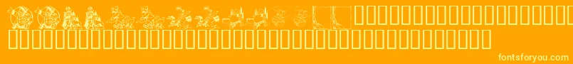 KrAHuntingWeGo Font – Yellow Fonts on Orange Background