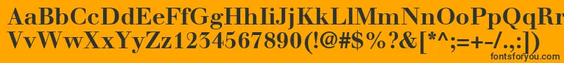 フォントWalbaumLtBold – 黒い文字のオレンジの背景