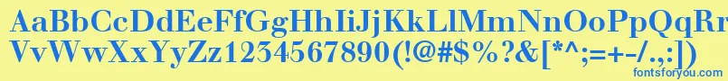 WalbaumLtBold Font – Blue Fonts on Yellow Background