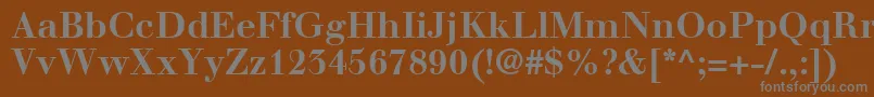 フォントWalbaumLtBold – 茶色の背景に灰色の文字