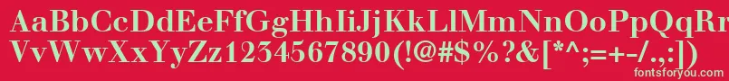 フォントWalbaumLtBold – 赤い背景に緑の文字