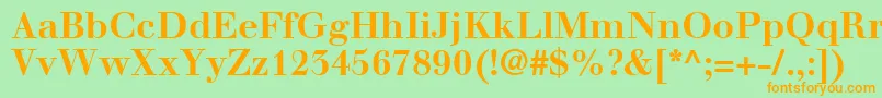 En savoir plus sur la police WalbaumLtBold Police WalbaumLtBold – polices orange sur fond vert