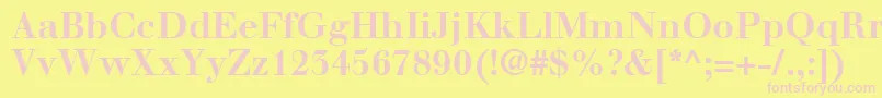 WalbaumLtBold Font – Pink Fonts on Yellow Background