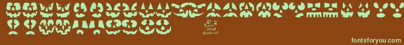 Punkinhead Font – Green Fonts on Brown Background