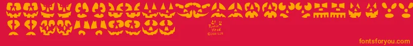 フォントPunkinhead – 赤い背景にオレンジの文字