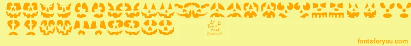 フォントPunkinhead – オレンジの文字が黄色の背景にあります。