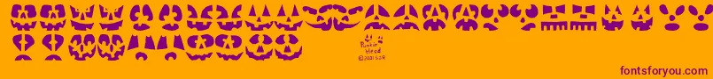 Punkinhead-Schriftart – Violette Schriften auf orangefarbenem Hintergrund