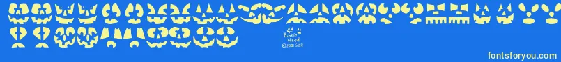 Punkinhead Font – Yellow Fonts on Blue Background