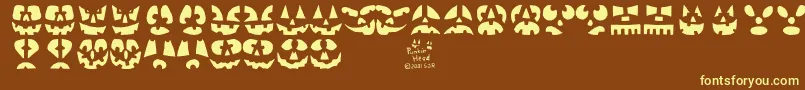 Punkinhead-Schriftart – Gelbe Schriften auf braunem Hintergrund