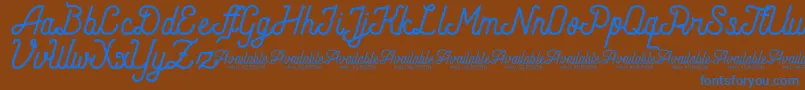 AndaraScriptDemo Font – Blue Fonts on Brown Background