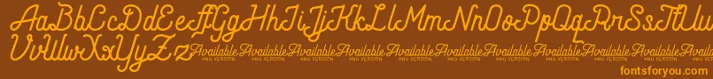 AndaraScriptDemo Font – Orange Fonts on Brown Background