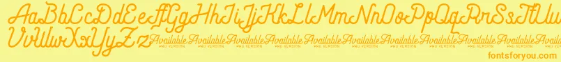 AndaraScriptDemo Font – Orange Fonts on Yellow Background