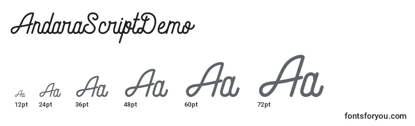 AndaraScriptDemo Font Sizes