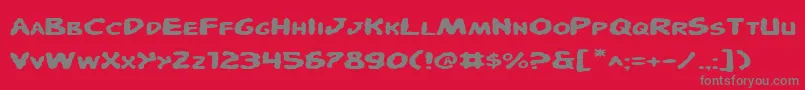 Шрифт PandemoniousPufferyExpanded – серые шрифты на красном фоне