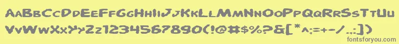 PandemoniousPufferyExpanded Font – Gray Fonts on Yellow Background