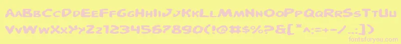PandemoniousPufferyExpanded Font – Pink Fonts on Yellow Background