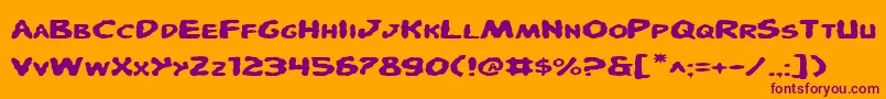 PandemoniousPufferyExpanded Font – Purple Fonts on Orange Background