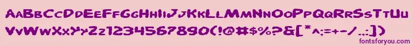 PandemoniousPufferyExpanded Font – Purple Fonts on Pink Background