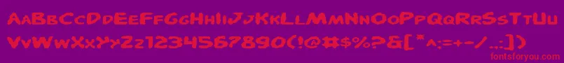 PandemoniousPufferyExpanded Font – Red Fonts on Purple Background