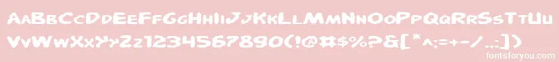 PandemoniousPufferyExpanded Font – White Fonts on Pink Background