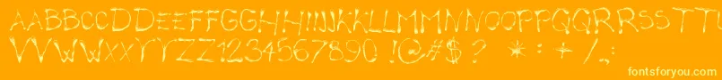 CalliopeFun-Schriftart – Gelbe Schriften auf orangefarbenem Hintergrund