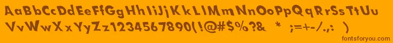Sparrow-Schriftart – Braune Schriften auf orangefarbenem Hintergrund