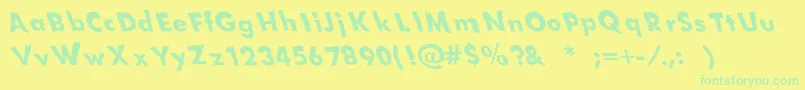 Sparrow-Schriftart – Grüne Schriften auf gelbem Hintergrund