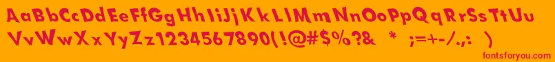 Sparrow Font – Red Fonts on Orange Background