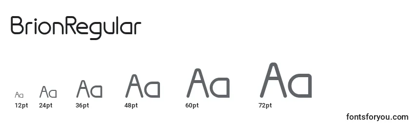 BrionRegular Font Sizes