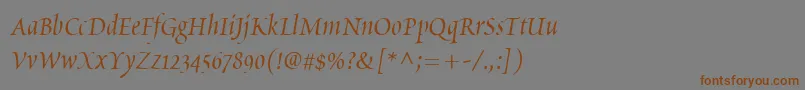 PoeticaChanceryIi Font – Brown Fonts on Gray Background