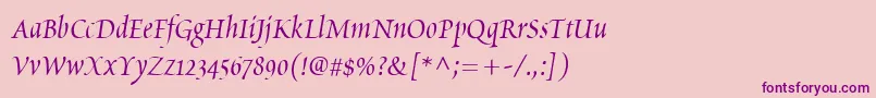 PoeticaChanceryIi Font – Purple Fonts on Pink Background