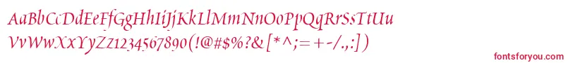 PoeticaChanceryIi Font – Red Fonts on White Background