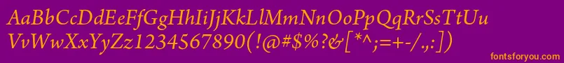 ArnoproItalic Font – Orange Fonts on Purple Background