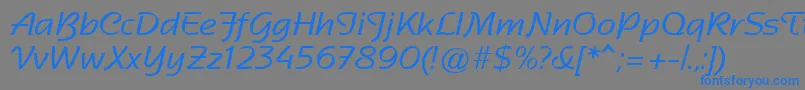 フォントSentimentalScriptSsi – 灰色の背景に青い文字