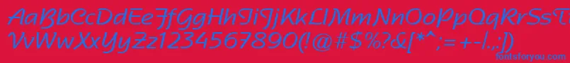 SentimentalScriptSsi Font – Blue Fonts on Red Background