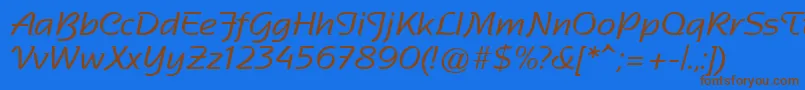 Czcionka SentimentalScriptSsi – brązowe czcionki na niebieskim tle