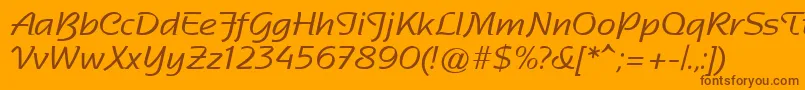 フォントSentimentalScriptSsi – オレンジの背景に茶色のフォント