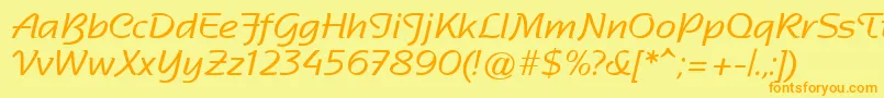 SentimentalScriptSsi Font – Orange Fonts on Yellow Background