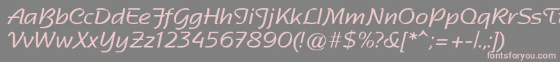 フォントSentimentalScriptSsi – 灰色の背景にピンクのフォント