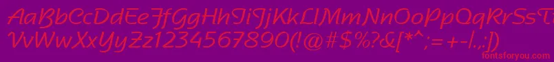 SentimentalScriptSsi Font – Red Fonts on Purple Background