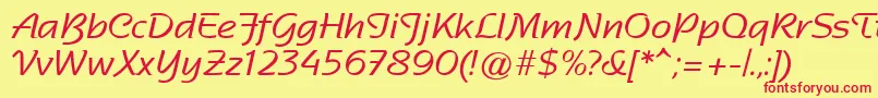 SentimentalScriptSsi Font – Red Fonts on Yellow Background