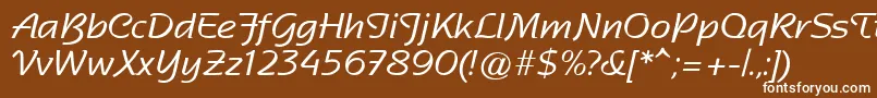 Czcionka SentimentalScriptSsi – białe czcionki na brązowym tle