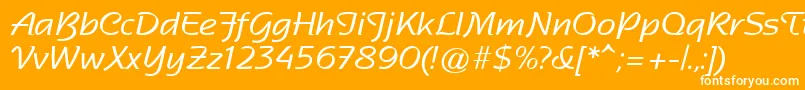 SentimentalScriptSsi-Schriftart – Weiße Schriften auf orangefarbenem Hintergrund